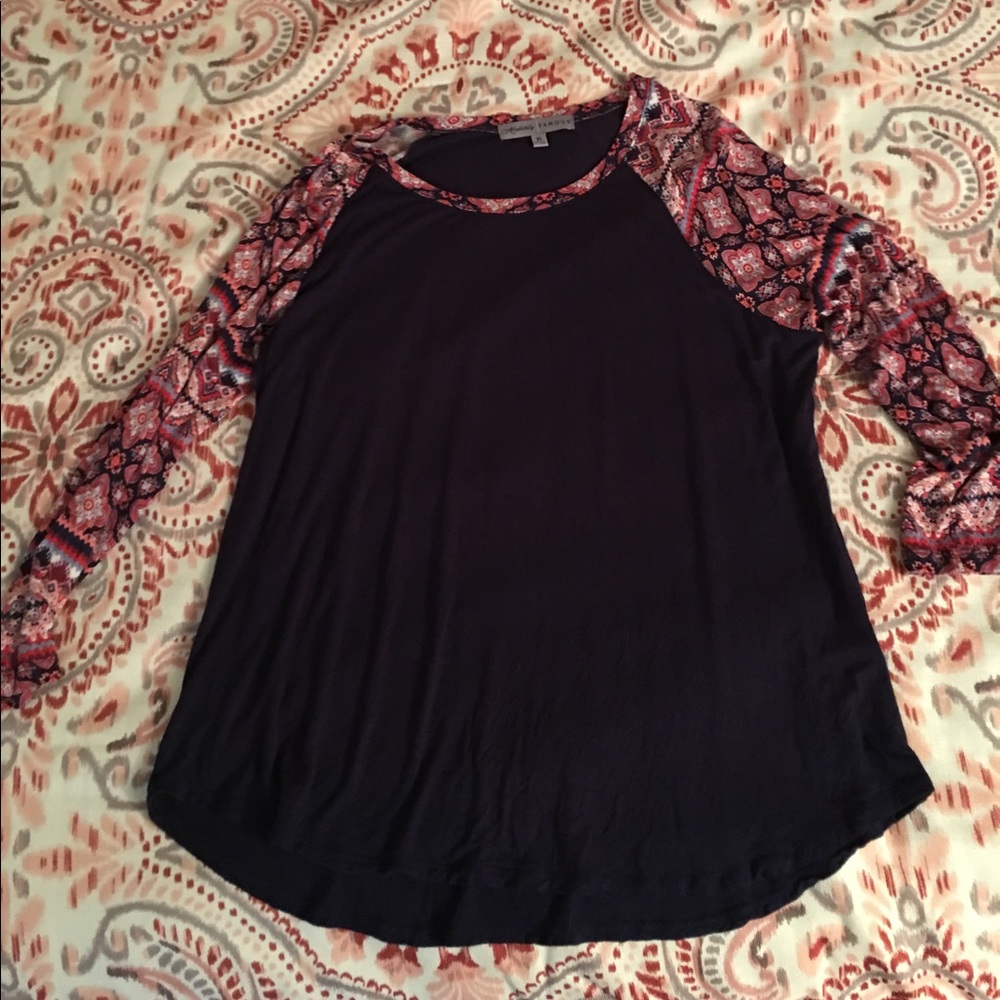 Navy Longsleeve Shirt with Tribal Sleeves