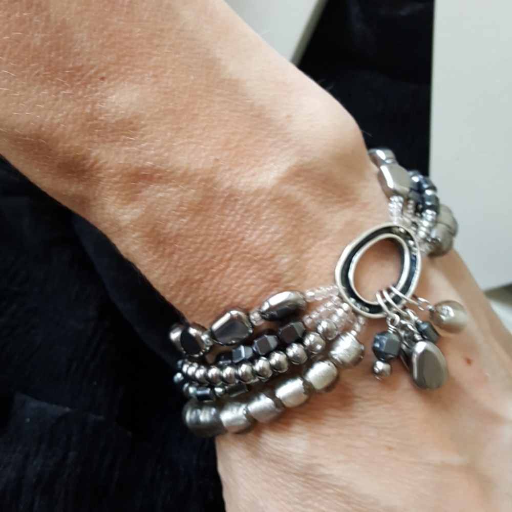 Silpada 5-strand, elasticized bracelet