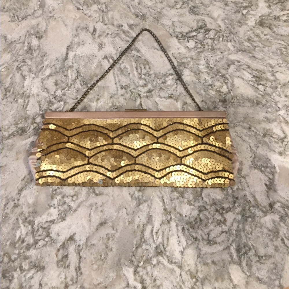 ✨Gold sequin and beaded clutch ✨