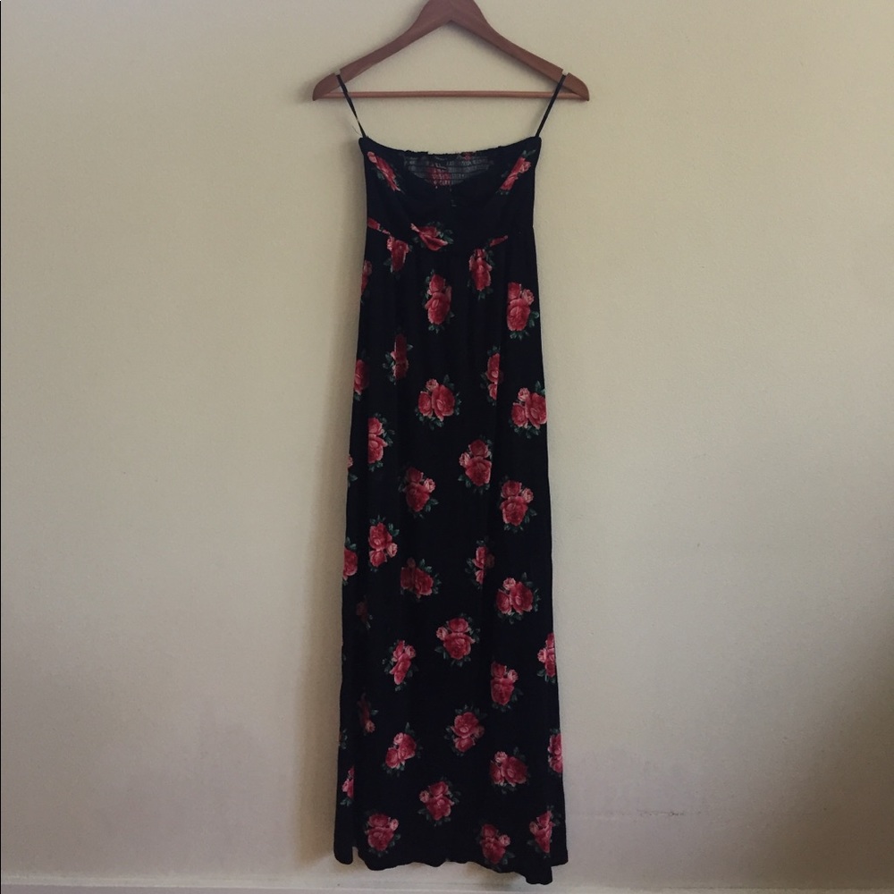 Forever 21 Floral Strapless Maxi