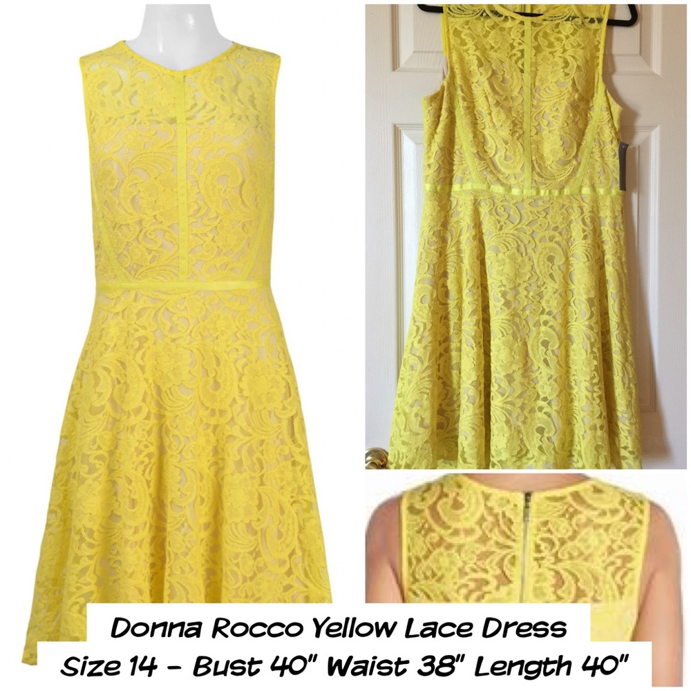 Yellow Lace Donna Ricco Dress