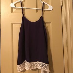 Purple/white lace cami