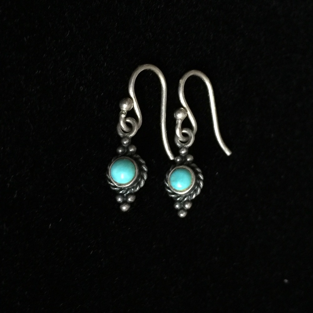 Sterling silver & natural turquoise earrings