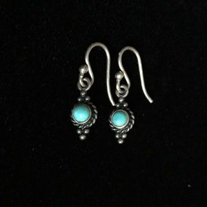 Sterling silver & natural turquoise earrings