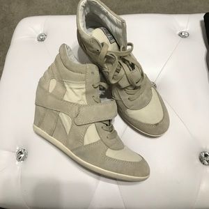Tan Ash Suede Wedge Sneaker