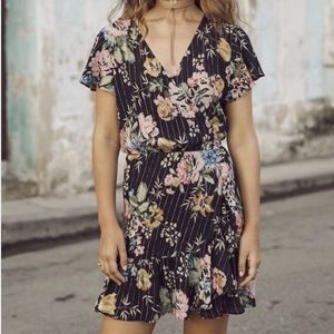 Auguste Delilah Frill Wrap Mini Bloom Black