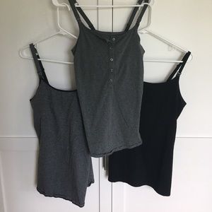 Three nursing tank tops