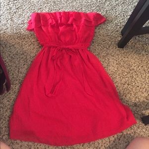 Women's red strapless dress ❤️