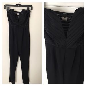 Black strapless jumpsuit