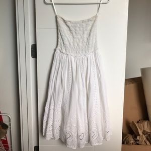 Strapless Topshop white dress