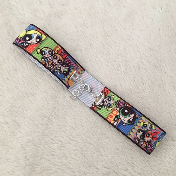 90's Powerpuff Girls choker in silver rainbow - Picture 2 of 2