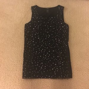 Ann Taylor sleeveless blouse black pattern
