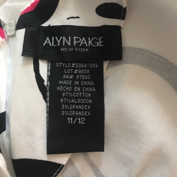 Alyn Paige Juniors Dress- Black/White/Pink - Picture 3 of 4