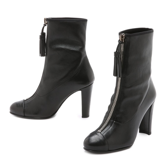 Stuart Weitzman Shoes - STUART WEITZMAN Front Zip Tassel High Heel Boots