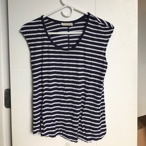 Striped navy and white tee