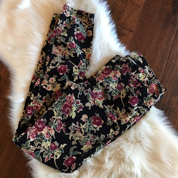 Free People Pants - Free People Floral Corduroy Skinny Pants