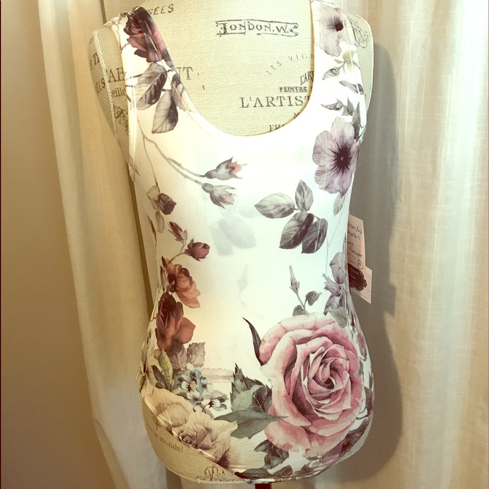 Floral Bodysuit with Deep Scoop Back