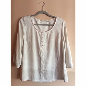 cream floral patterned blouse