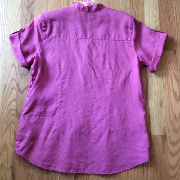 Pink linen top ⭐️ matches dress in other posting! - Picture 6 of 8