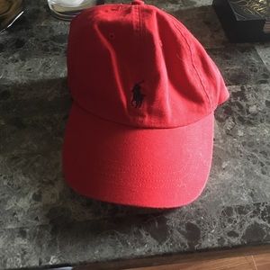 Red polo hat