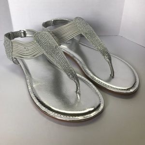Bamboo Sequoia Silver Sandals size 7 1/2