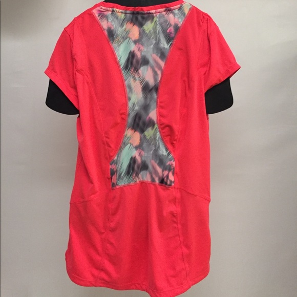 MPG Tops - Bright Pinky/Orange Workout Top with back panel