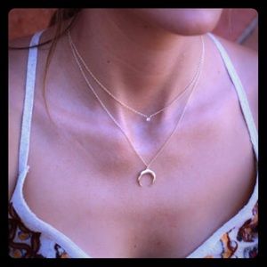 Double crescent horn necklace