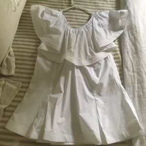 Off the shoulder white poplin top