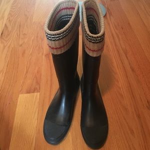 Burberry tall rain boots