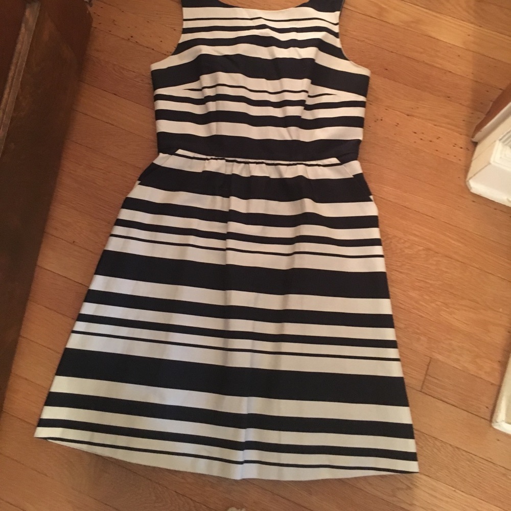 Navy and white striped dress from the Limited.