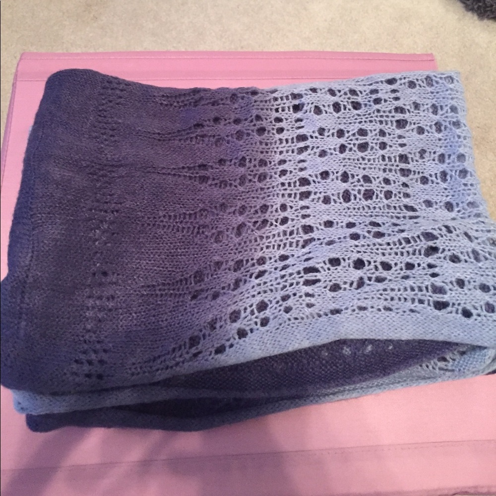 blue ombre knit infinity scarf