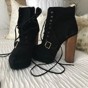 Laced Up Bootie Heels