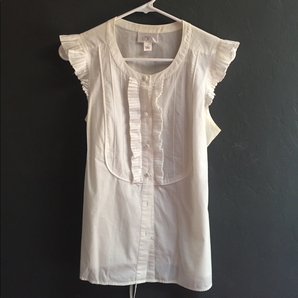 Loft white summer blouse