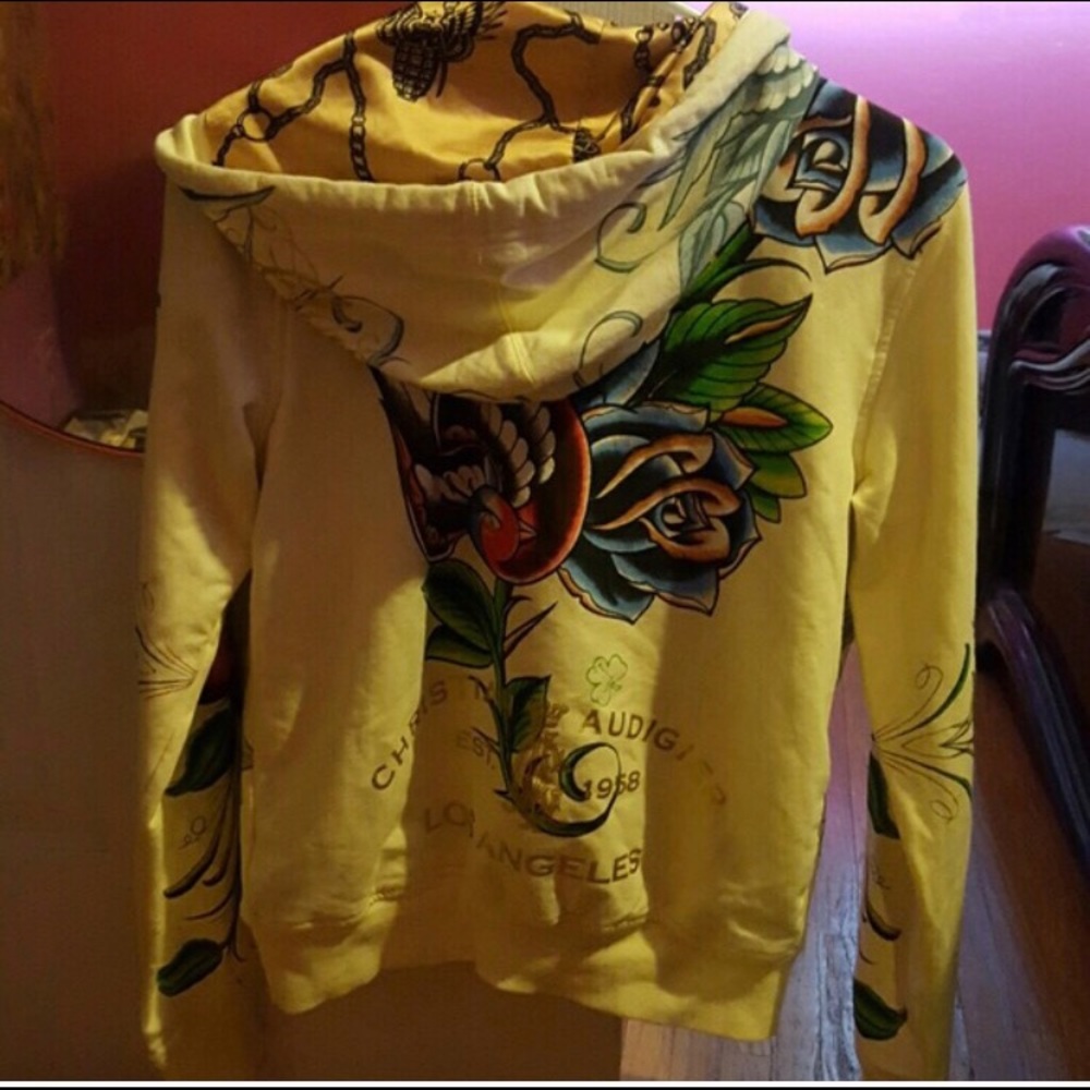 Ed Hardy the "yellow"  collection sweatshirt