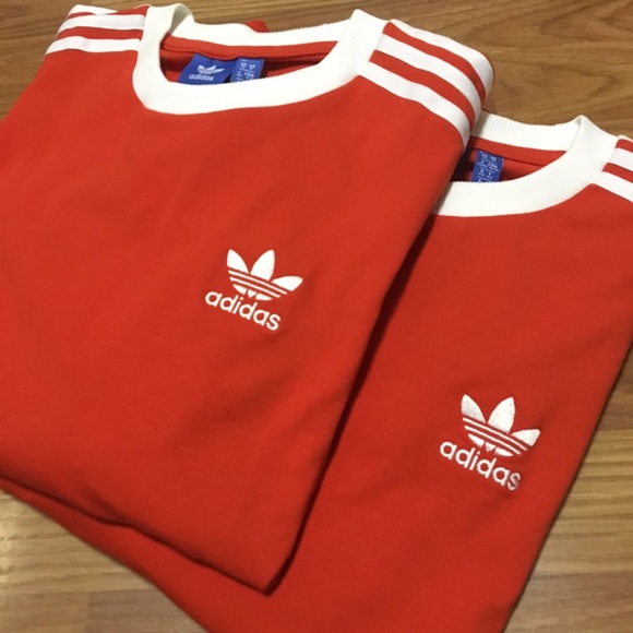 // Final Price // Adidas 3 Stripes Red Top - Picture 6 of 7