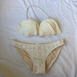 NWOT cream bathing suit