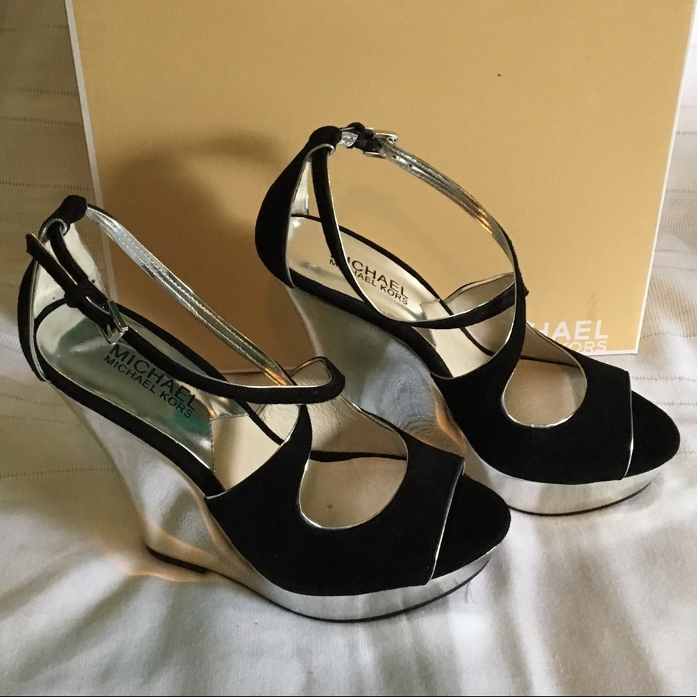 Michael Kors Black Gideon Wedge NEW
