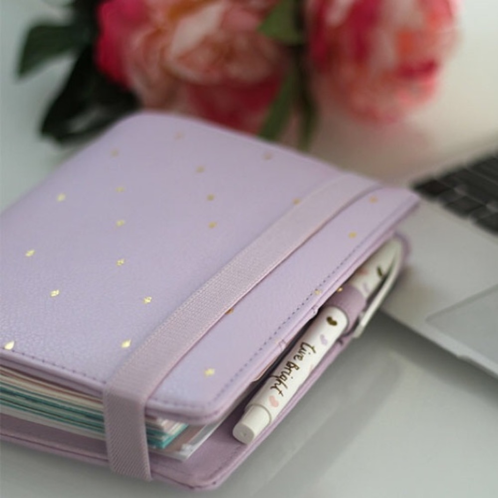 💕NWOT kikki.K medium planner in lilac gold