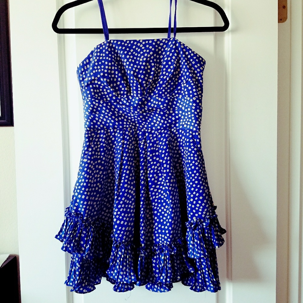 BCBG Ruffle Tiered Blue Mini