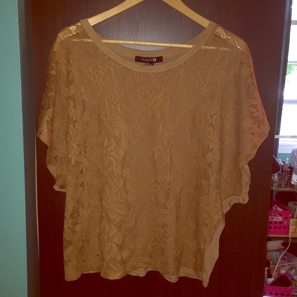 Brown lace t shirt