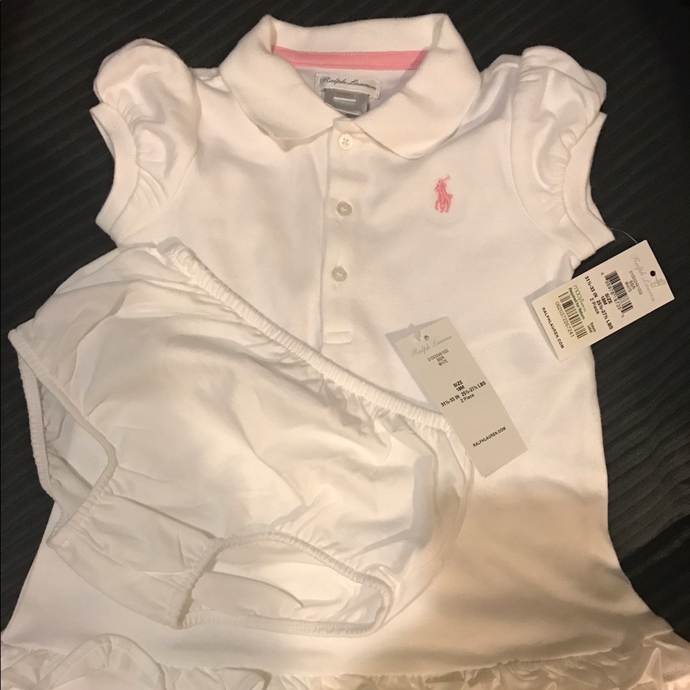 White Ralph Lauren Dress with under pants NEW