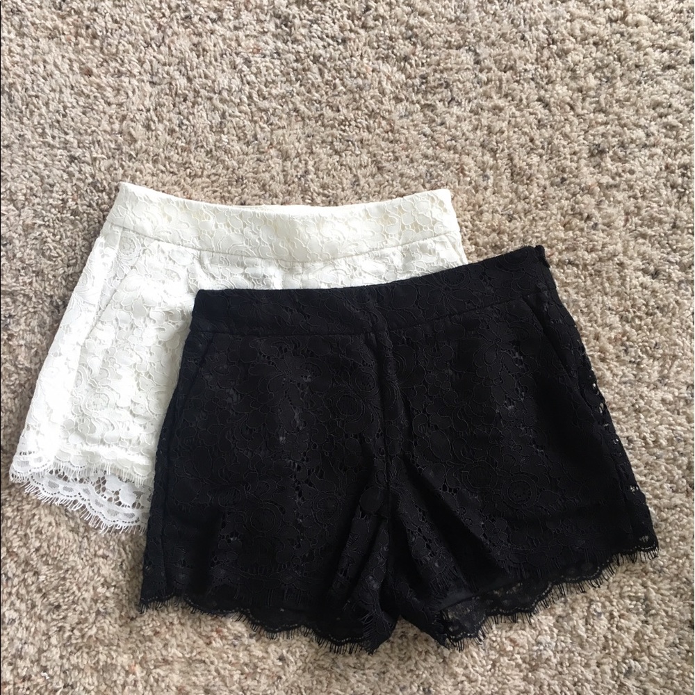 Express Midrise Lace Shorts