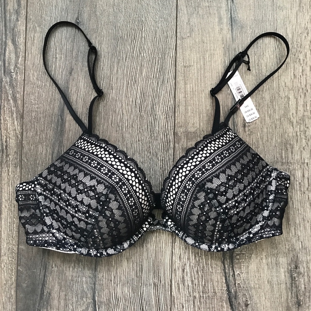 Victoria's Secret Black Laced Padded Bra