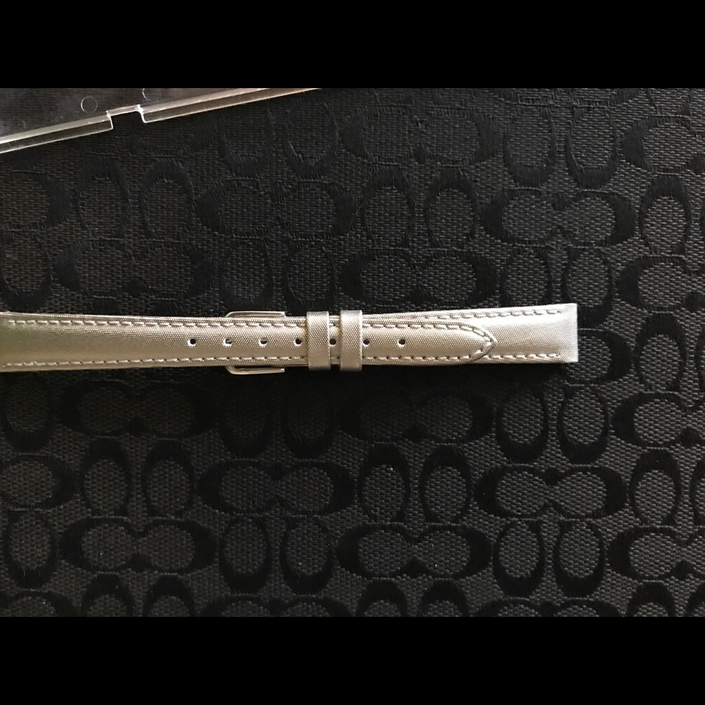 Genuine leather silver watch band 12 cm wide