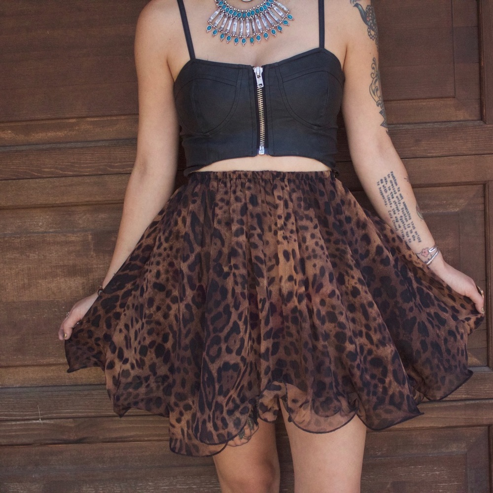 UNIF Leopard Print Ryder Cutout Dress