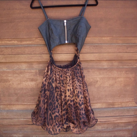 UNIF Leopard Print Ryder Cutout Dress - Picture 3 of 4