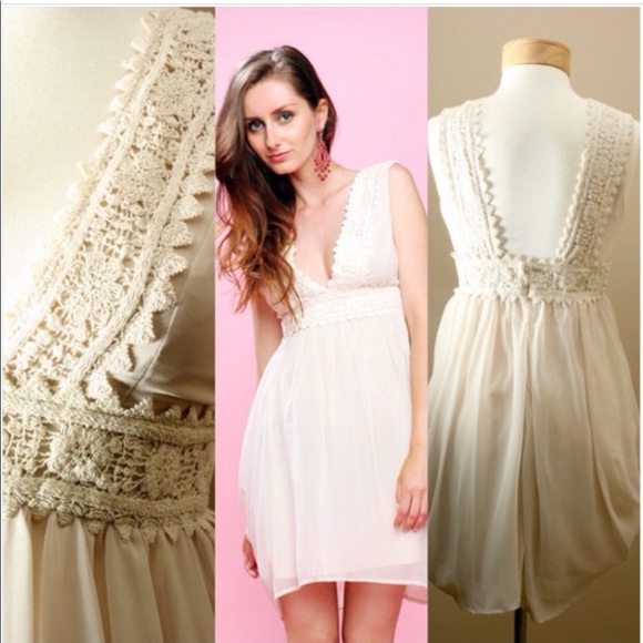 Boho Crochet Floral Lace Dress - Picture 6 of 8