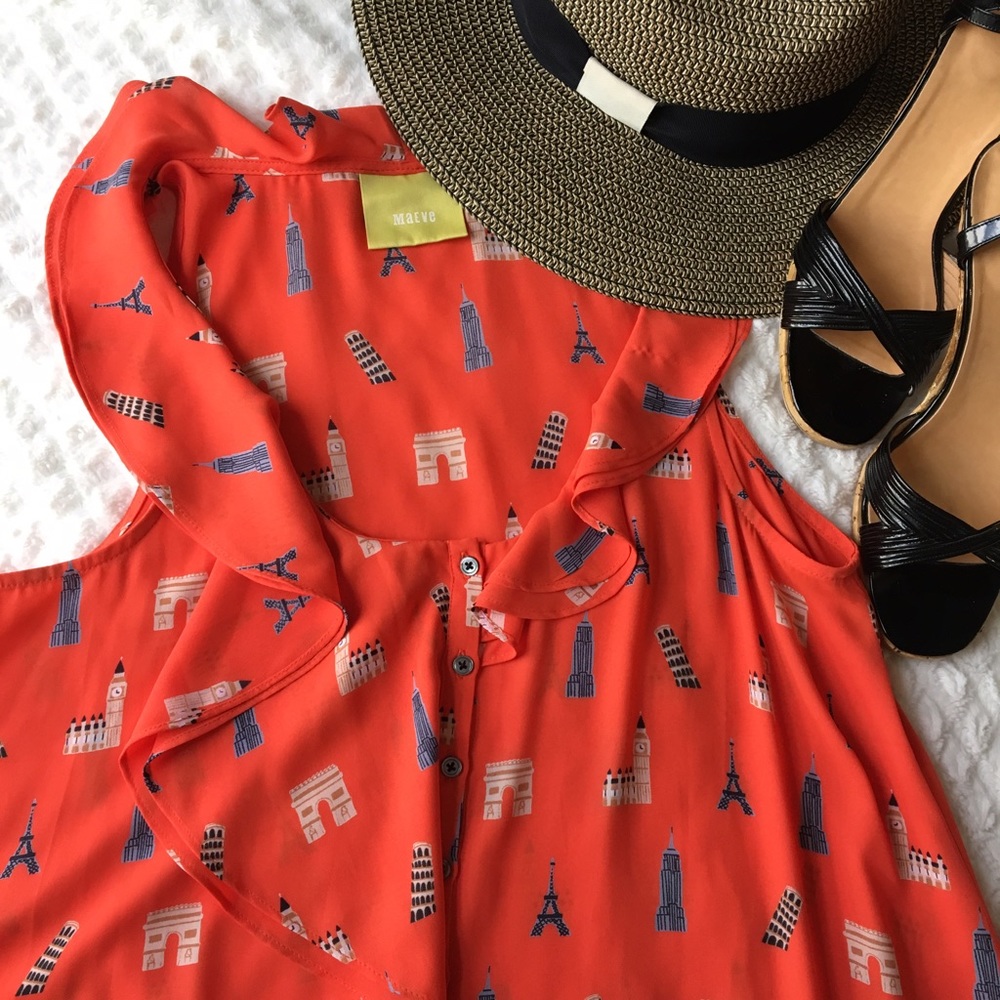 🇫🇷PARIS FLUTTER TOP in ORANGE🥖