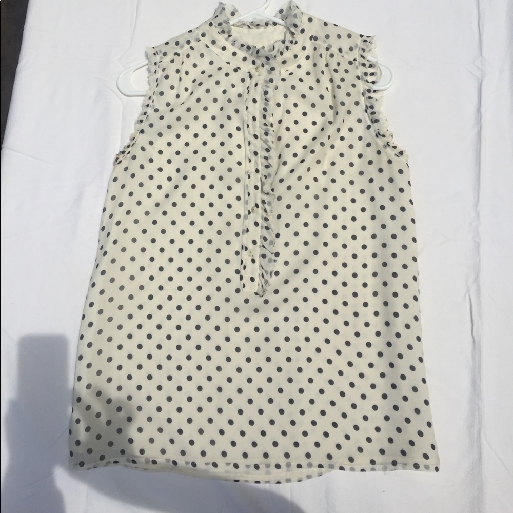 100% silk j crew polka dot top