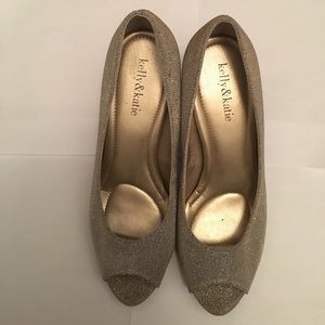 Kelly & Katie Shimmer Peep Toe Pumps
